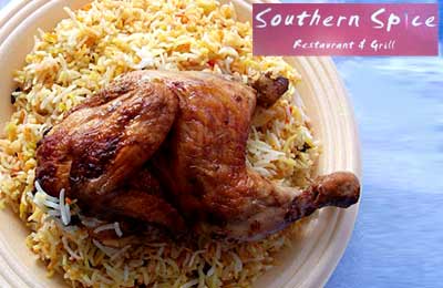 Rs 124 for unlimited chicken biryani & chicken lollypop (1 piece) worth Rs 290 @ Southern Spice