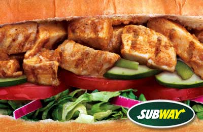 Rs. 240 for two 6-inch chicken tikka/tandoori, drinks and cookies, all worth Rs. 400 at Subway