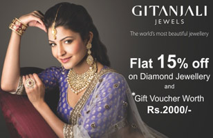 Rs. 149 to get 15% off on diamond jewellery and a gift voucher of Rs. 2000 at Gitanjali Jewels