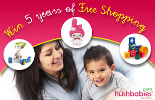 Get a chance to win 5 years of free shopping for your child at Hushbabies (3 winners)