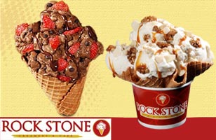 Rs. 199 for an unlimited super premium ice cream for a couple worth Rs. 1200 at Rock Stone