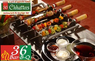 Rs. 524 for barbeque lunch or dinner buffet and drinks worth Rs. 1072 at 36 Chhattees