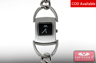 Optima black dial bracelet watch