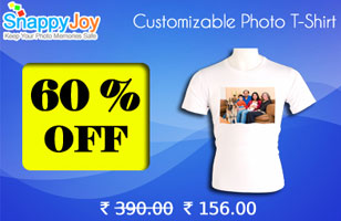 Rs. 50 and get 60% off on photo printed T-shirt delivered at your doorstep