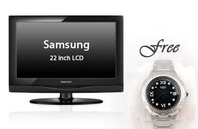 Samsung 22 inch LCD TV & free Swatch watch