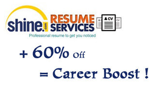 Rs. 99 to avail 60% off on Resume Services+add-ons of cover letter+resume booster at shine.com