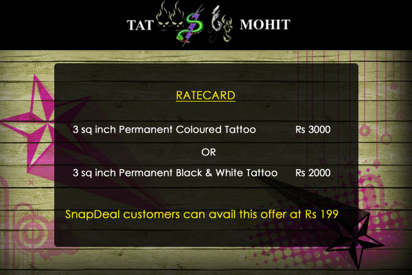Tattoos By Mohit Deal in Delhi Buy Discount Coupons Online at Snapdealcom