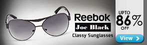 Upto 86% off Sunglasses from Reebok & Joe Black