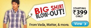 Mens shirt blowout starting Rs399 only.