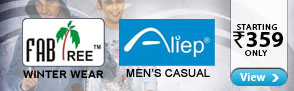 Fabtree and Aliep Men?s Wear ? Starting Rs. 359