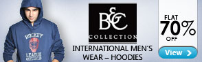 B & C Mens Hoodies flat 70 % off.