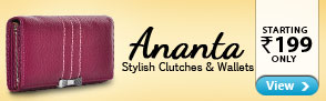 Stylish Clutches & Wallets from Ananta, Starting at Rs.199