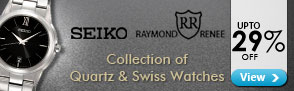 Upto 29% off on Quartz & Swiss Watches by Seiko and Raymond Renee