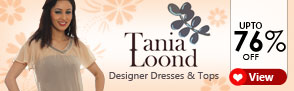 Upto 76% off on Designer Dresses and Tops from Tania Loond