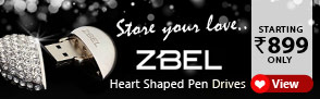 Zbel Heart shaped Pen Drives Starting Rs. 899