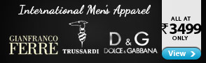 Men?s Apparels from Dolce & Gabbana, Ferre, Trussardi ? All at Rs.3499