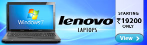 Lenovo Laptops starting at Rs.19200 only