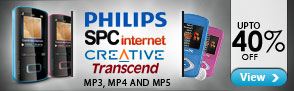 Upto 40% off MP3, MP4 and MP5 Players