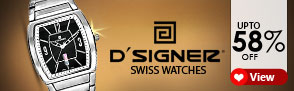 Designer swiss watches upto 58% off.