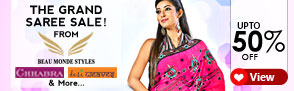 Grand saree sale upto 50% off.