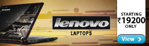 Lenovo Laptops starting at Rs.19200 only