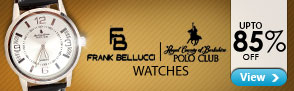 Upto 85% off Stylish Watches from Frank Bellucci & RCBPC