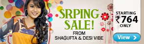 Spring Sale From Shagufta and Desi Vibe Starting Rs. 764