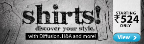 Shirts!! Mega Sale On Men's shirts - Starting Rs.524