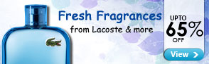 Upto 65% off fresh fragrances from Lacoste & more