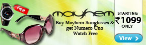 Mayhem sunglasses with Numero Uno watch free starting Rs.1099