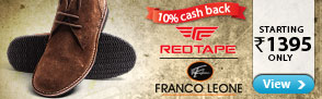 Red tape & Franco leone mens footwear starting Rs.1395