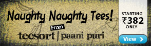 Casual wear T-shirts from Teesort and Paani Puri starting Rs.382 Only