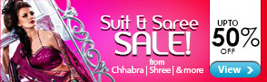 Upto 50% off on suits and sarees from Chhabra ,Shree and more