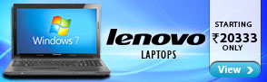 Lenovo Laptops- Starting at Rs.20,333