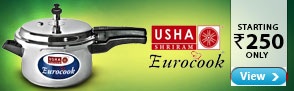 Eurocook Cookwear from the house of Usha-Starting at Rs.250