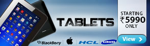 Tablet from Blackberry,Apple and more starting at Rs.5990 only