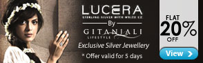 Flat 20% off Lucera - Silver Jewellery by Gitanjali