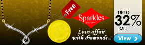 Free Gold Coin with Sparkles Mangalsutra