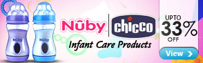 Infant care products upto 33% off from chicco & nuby