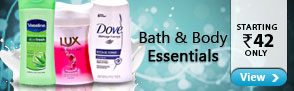 Bath & Body essentials from Lux, Dove and Vaseline starting at Rs.42 only