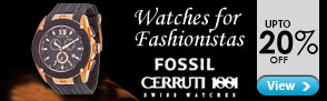 Upto 20% off Fossil,Cerruti Watches