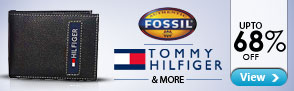 68% off Tommy Hilfiger, Fossil Wallets