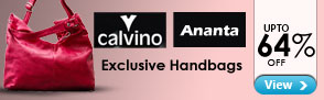 Upto 64% off on Handbags by Calvino and Ananta