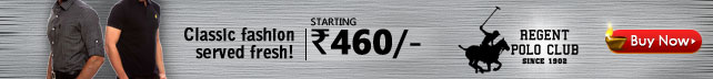 Regent Polo shirts & T-shirts starting at Rs 460 