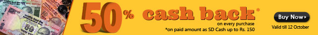 50% cashback on every purchase