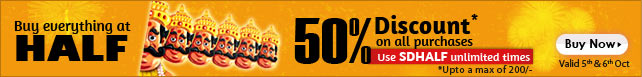 Happy Dussehra - 50% off on every purchase