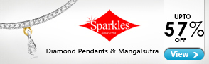 Upto 57% off Sparkles Diamond Pendant & Mangalsurtas