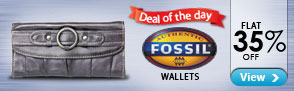 Flat 35% off Fossil Wallets �� deal of the day