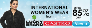 Upto 85% off International Women's Wear from Castro & Lucky Brand