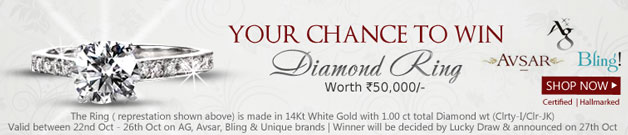  YOUR CHANCE TO WIN DIAMOND RING WORTH Rs 50000/-